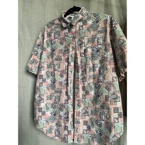 Vintage Tapestry Button-Up Shirt – Size Medium